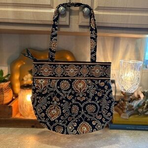 Vera Bradley Caffe Latte Morgan Tote Shoulder Bag Quilted Cotton  Purse Paisley